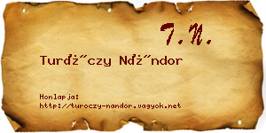 Turóczy Nándor névjegykártya